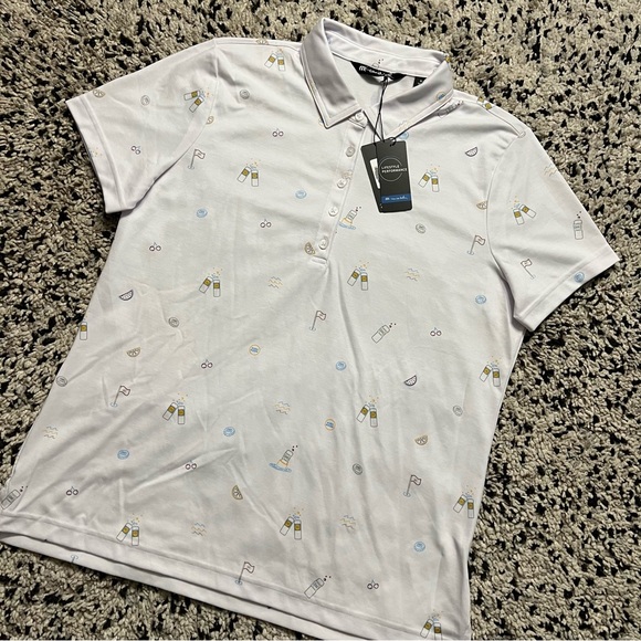Travis Mathew Golf Keep ‘Em Coming White Polo Shirt High Noon Seltzer Women’s XL - Picture 3 of 14